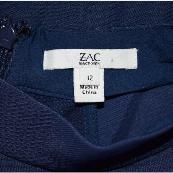 ZAC POSEN ALIX NAVY BLUE HALTER SHEATH DRESS - Picture 8 of 9